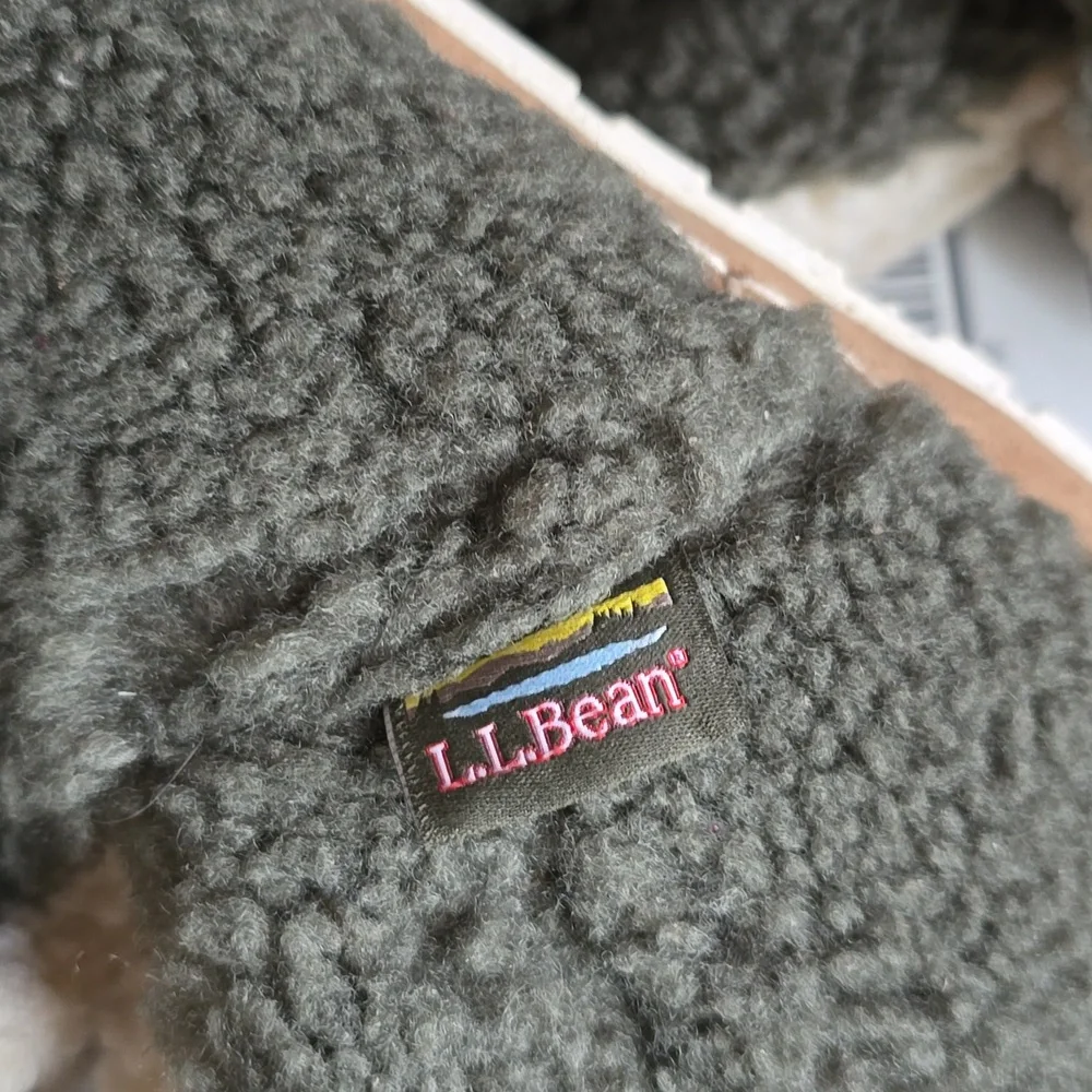 NEW L.L. Bean Women's Cozy Slipper Booties Pile Fleece Kelp Green size 8 - Picture 5 of 7